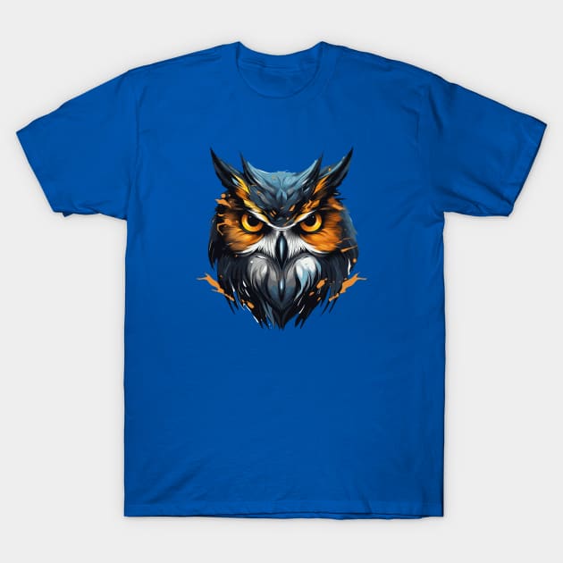 Cool Owl Portrait T-Shirt by ZombieTeesEtc